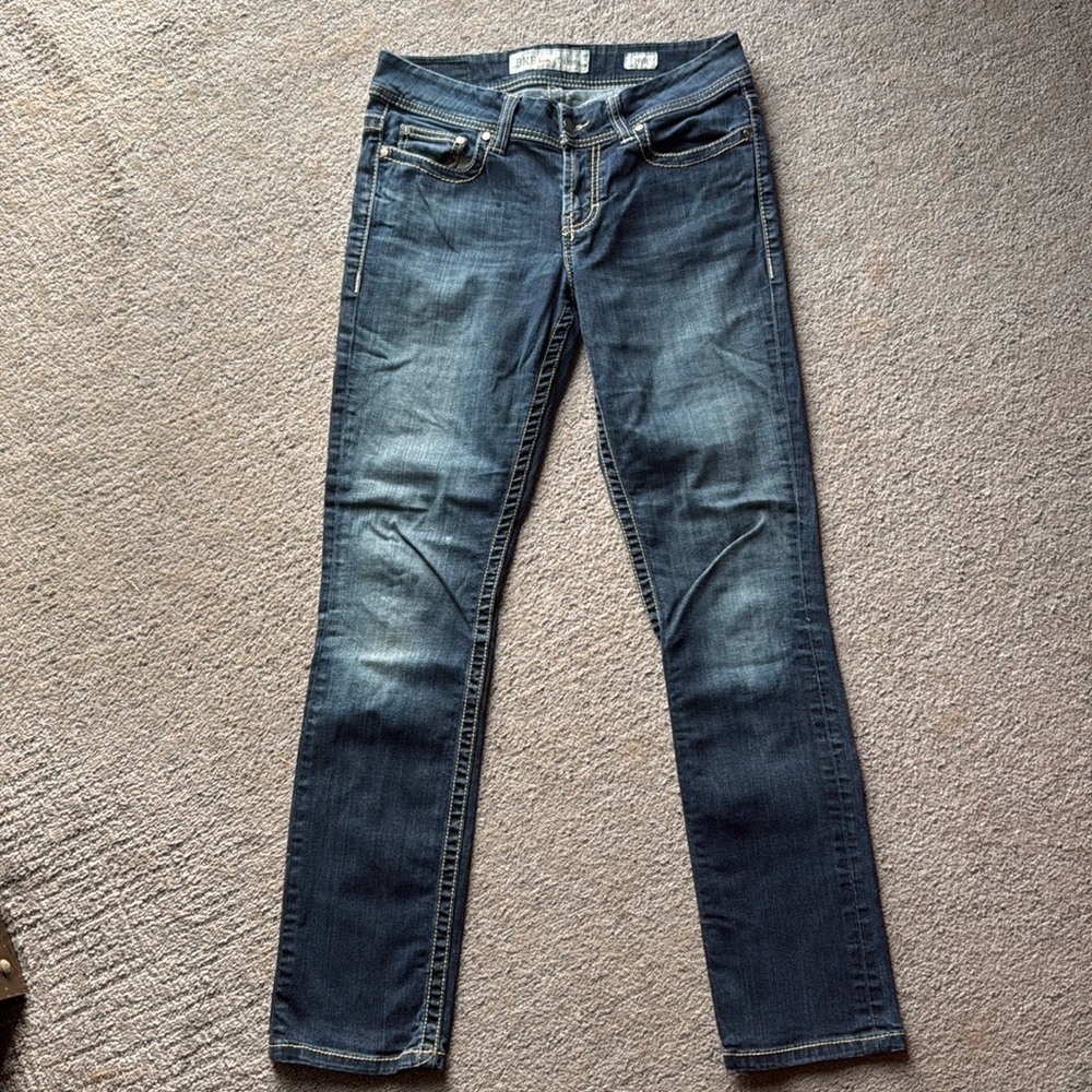 BKE Women's Boot Cut Jeans - Dark Blue